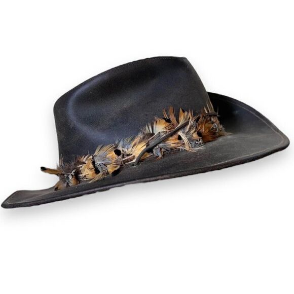 Henschel Mountaineer Brown Leather USA Made Hat Medium - Picture 4 of 8